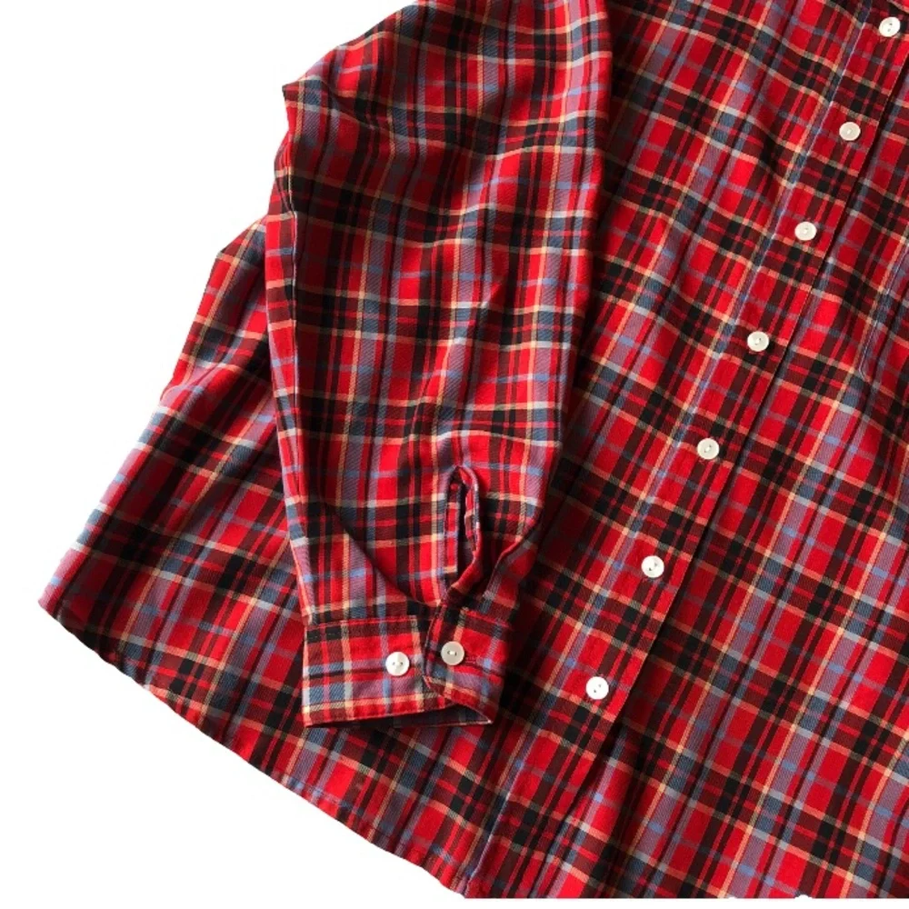 Vintage Alia Petites Long Sleeve Button Down Shirt Red Plaid Womens XL - Picture 2 of 5